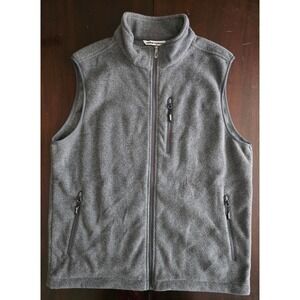 Outdoor Ventures Mens Grey Full Zip Fleece Vest Size L 3 Pockets Hiking Layering